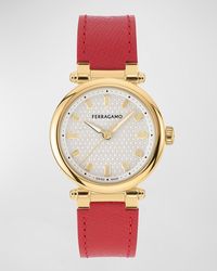 Ferragamo - 30Mm Softy Watch With Calf Leather Strap - Lyst