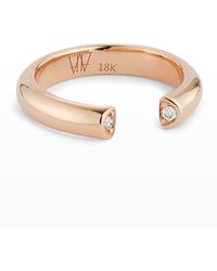 WALTERS FAITH - Thoby Rose Gold 1-row Tubular Open Ring With Diamonds - Lyst