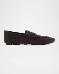 Giorgio Armani - Suede Driver Penny Loafers - Lyst