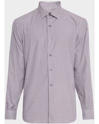 ZEGNA - Cotton Check Casual Button-Down Shirt - Lyst