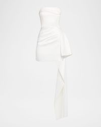 Nicholas - Calliope Strapless Draped Satin Mini Dress - Lyst