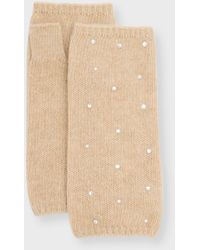 Carolyn Rowan - Cashmere Short Fingerless Gloves With Crystal Shimmer - Lyst