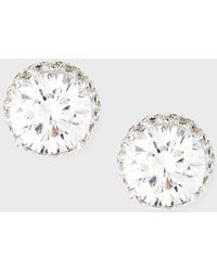 Fantasia by Deserio - Pave Cz Crystal Stud Earrings - Lyst