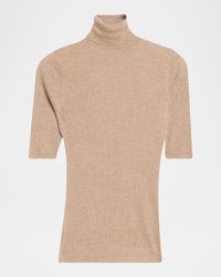 SPRWMN - Rib-Knit Cashmere Turtleneck Top - Lyst
