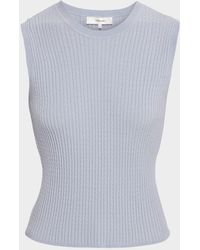 FRAME - The Fine Cable-Knit Sleeveless Top - Lyst