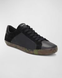 Karl Lagerfeld - Camo-Sole Mix-Leather Low-Top Sneakers - Lyst