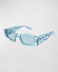 Alaïa - Wavy Acetate Rectangle Sunglasses - Lyst