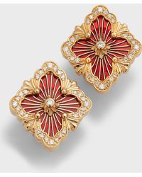 Buccellati - 18k Yellow Gold Opera Tulle Medium Red Diamond Earrings - Lyst