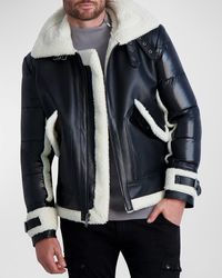Karl Lagerfeld - Faux-Shearling Fabric-Blocked Jacket - Lyst