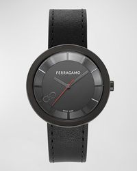 Ferragamo - 35Mm Curve V2 Watch With Calf Leather Strap - Lyst