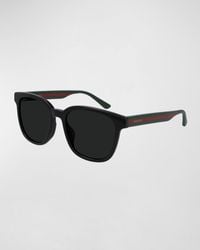 Gucci - Square Sunglasses With Signature Web - Lyst