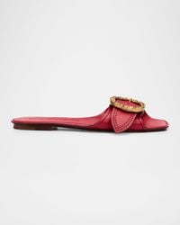 Zimmermann - Solena Leather Flat Slide Sandals - Lyst