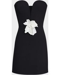 Halston - Anabelle Strapless Plunge Crepe Mini Dress - Lyst