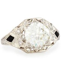 NM Estate - Estate Art Deco Diamond Box & Onyx Engagement Ring, Size 6.5 - Lyst