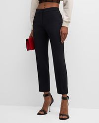 Alexander McQueen - Sustainable Leaf Crepe Straight-leg Ankle Cigarette Trousers - Lyst