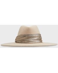 Eugenia Kim - Harlowe Wool Fedora Hat W/ Metallic Ruched Band - Lyst