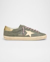 Golden Goose - Super Star Suede And Metallic Leather Sneakers - Lyst