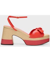 Jimmy Choo - Ricia Knotted Bow Platform Sandals - Lyst