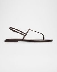 TOTEME - T-Strap Nappa Leather Flat Thong Sandals - Lyst
