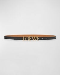 Loewe - Bold Logo Leather Skinny Belt - Lyst
