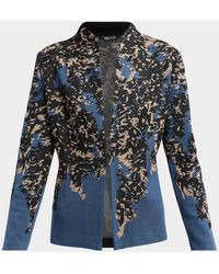 Misook - Abstract-Knit Open-Front Jacket - Lyst