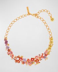 Oscar de la Renta - Enamel Flower Garden Necklace - Lyst