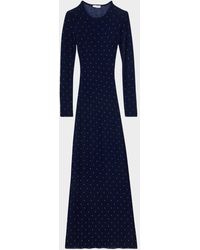 Rabanne - Studded Long-Sleeve Wool Maxi Dress - Lyst
