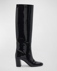 Saint Laurent - Patent Leather Tall Boot - Lyst