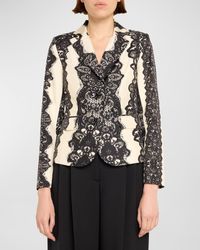 Libertine - Venetian Lace Short Blazer Jacket With Crystal Buttons - Lyst