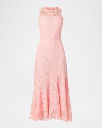 Shoshanna - Anamaria Sleeveless Floral Lace Midi Dress - Lyst