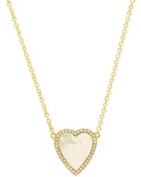 Jennifer Meyer - Mini Inlay Heart Necklace With Diamonds - Lyst