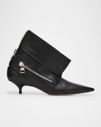 JW Anderson - Biker Leather Kitten-Heel Booties - Lyst