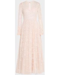 Needle & Thread - Leila Sequin Dot Tulle Ankle Gown - Lyst