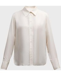 Argent - Button-Down Silk Twill Blouse - Lyst