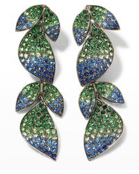 Alexander Laut - Tsavorite And Sapphire Leaf Earrings - Lyst