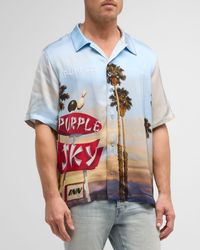 Purple - X Sky Printed Camp Shirt - Lyst