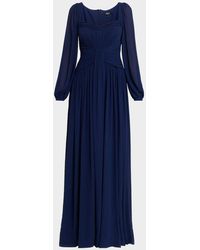 knee length dresses for ladies Sleeveless 3D Floral Appliqué Trumpet Gown by Badgley Mischka