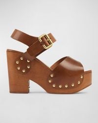 Chloé - Leather Jeannette Wedge Sandals 110 - Lyst