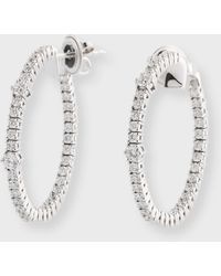 Zydo - 18k White Gold Hoop Earrings With Diamonds, 1.81tcw - Lyst