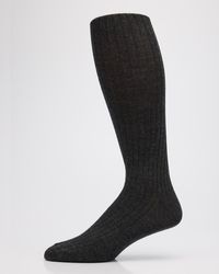 Neiman Marcus - Ribbed Wool Over-calf Socks - Lyst