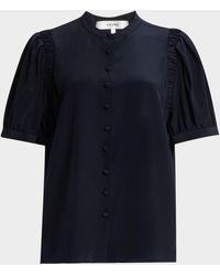 FRAME - The Silk Gathered Top - Lyst