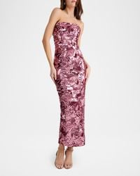 maxi dress for women for party Cindrella Blush Pink Layered Umbrella Flare Maxi Dress M / Floral
