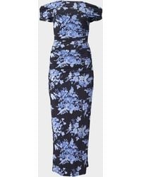 Carolina Herrera - Off-The-Shoulder Floral Gathered Body-Con Dress - Lyst