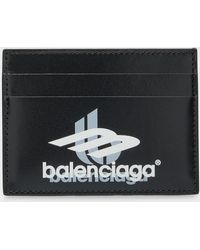 Balenciaga - Sport Logo Leather Card Holder - Lyst