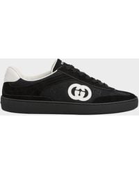 Gucci - Apos;S G75 Canvas And Suede T-Toe Low-Top Sneakers - Lyst
