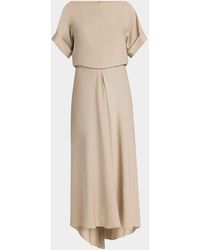 Giorgio Armani - Triple Silk Georgette Hi-Low Gown - Lyst