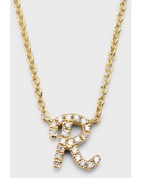 Sydney Evan - 14K Diamond Pave Initial Necklace - Lyst