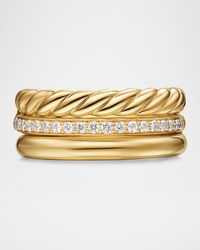 David Yurman - Dy Mercer 3 Row Ring With Diamonds - Lyst