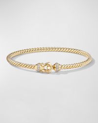 David Yurman - Cable Buckle Bracelet With Diamonds In 18k Gold, 3.5mm - Lyst