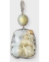 Stephen Dweck - Vintage Hand Carved Faceted Moonstone And Chalcedony Pendant - Lyst